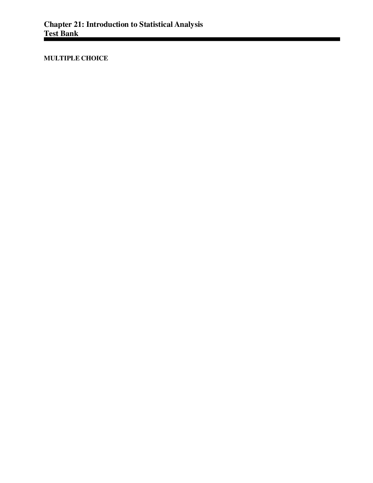 Preview image for NURS 500 -  Chapter 21: Introduction to Statistical Analysis Test Bank